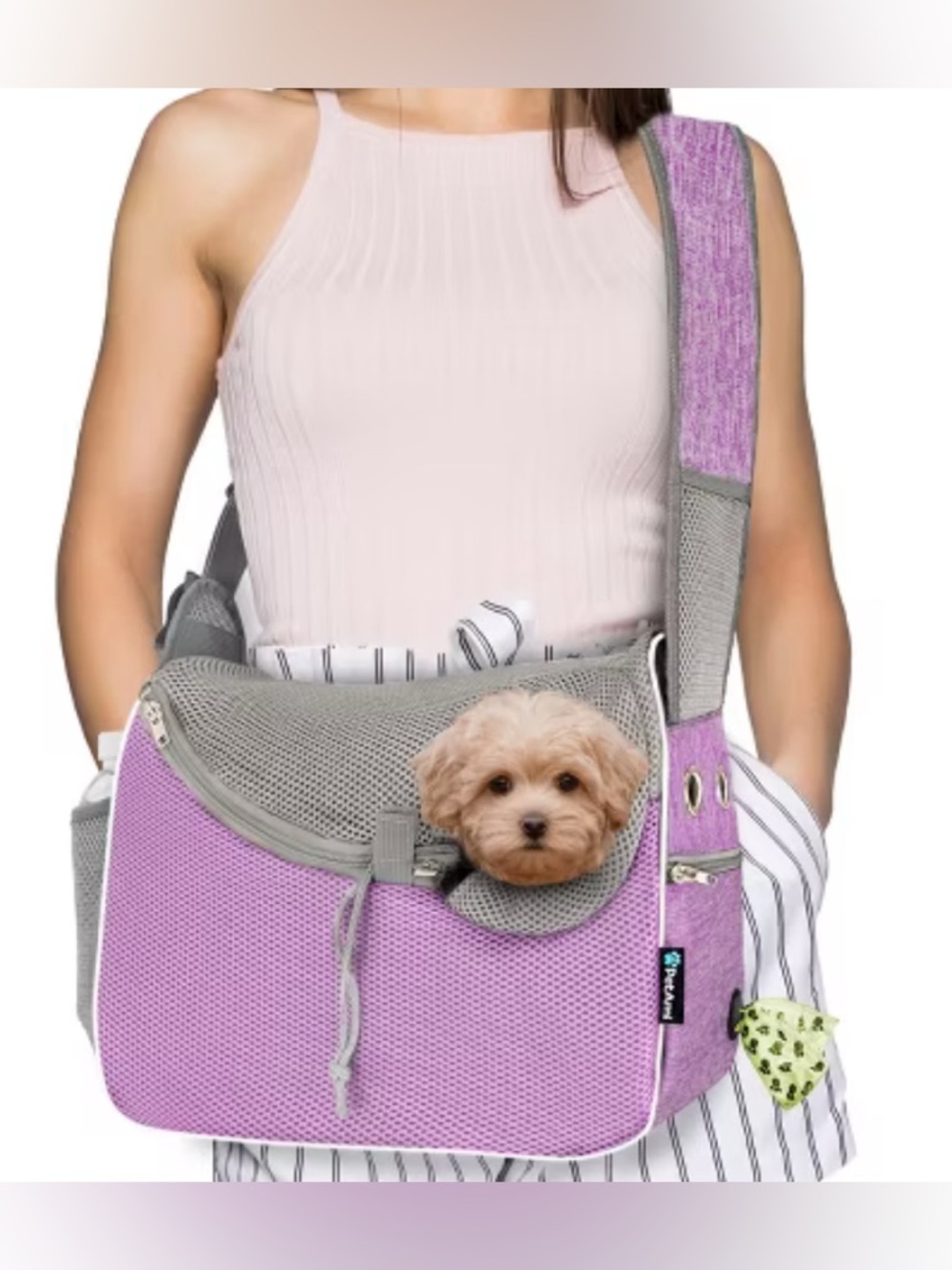 PetAmi Small Dog Sling Carrier, Soft Crossbody Puppy Carrying Purse